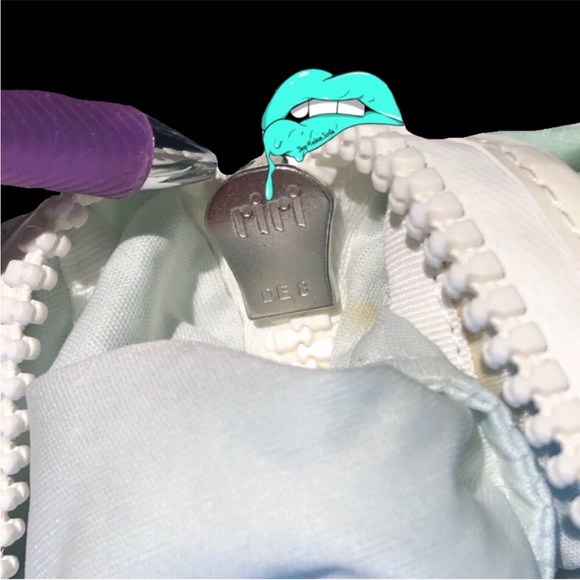 Fendi Monogram Blue Green Logo Nylon Beach Bag - Picture 5 of 11